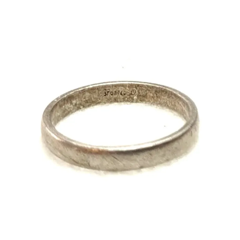 Vtg Mexico 925 Sterling Silver Band Wedding Ring Size 12 Simple Stamped MEX 5g